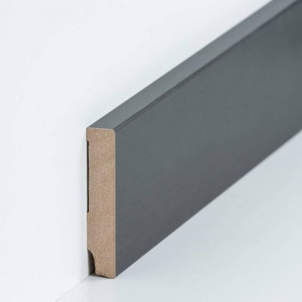 PROVISTON Sockel nr 520 MDF 16 x 80 x 2500 mm grå att limma, skruva & spika Belagd MDF-kärna 12,5 meter | 5 stycken