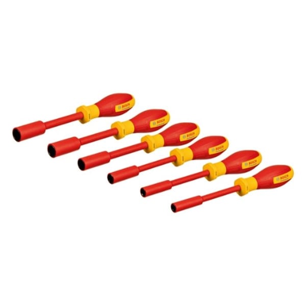 VDE-hylsyavainsarja - BOSCH - 6 osaa - 7-14 mm - Sertifioitu jopa 1000 V - Ergonominen