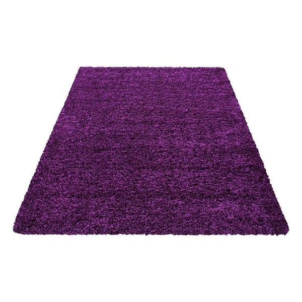 Shaggy vardagsrumsmatta lång lugg unik färg LILA (120x170 cm)