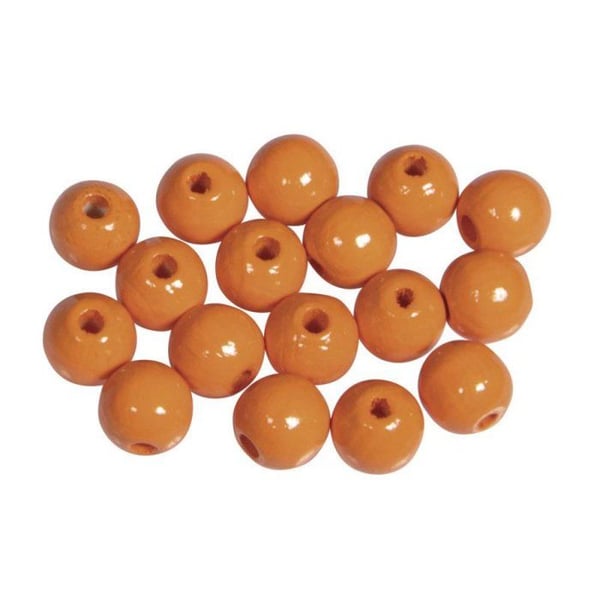 Orange rund träpärla Ø 8 mm 82 stycken