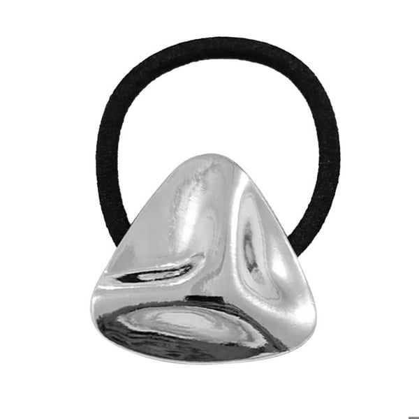 Hårsnodd - AVIZAR - Draperad Prisma - Silver Svart - Diskret Hållning - Elegans