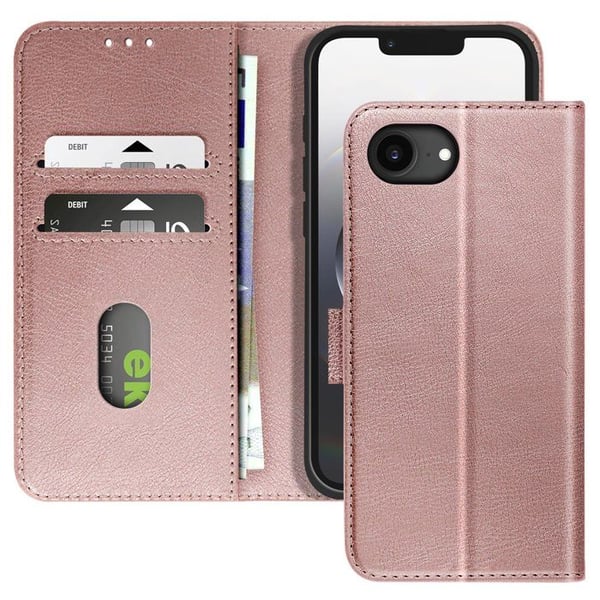 Plånboksfodral för iPhone 17:e serien Chesterfield Prägling Ställfunktion Rosa