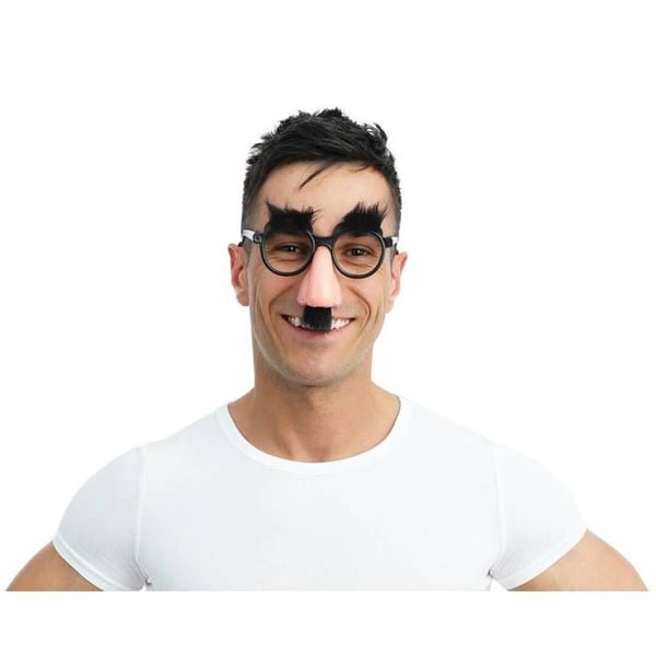 Groucho-glasögon - Plastglasögon med näsa, mustasch och plysch ögonbryn - Blandat