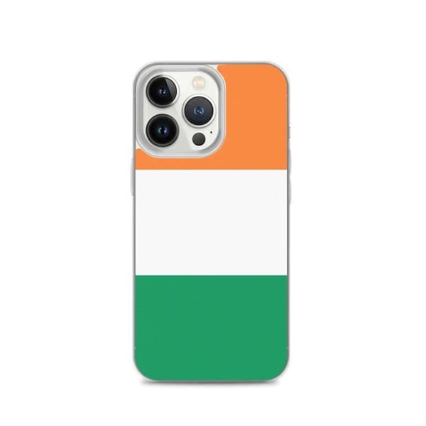Telefonfodral – Irlands flagga – Kompatibel med iPhone 13 Pro – Mjukt fodral – Slitstarkt och stöttåligt - Silikon - Pixelforma