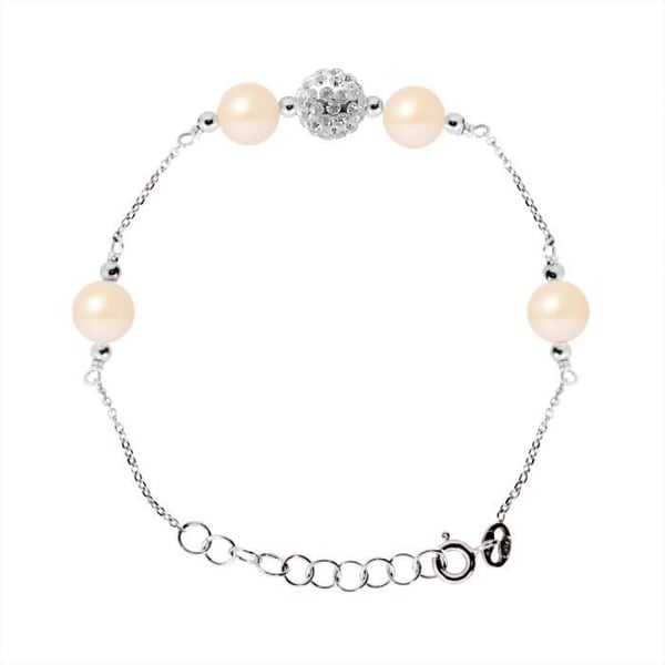 Armband - PERLINEA - 4 sötvattensodlade pärlor 6-7 mm - 925 Silver - Justerbar längd 14-18 cm