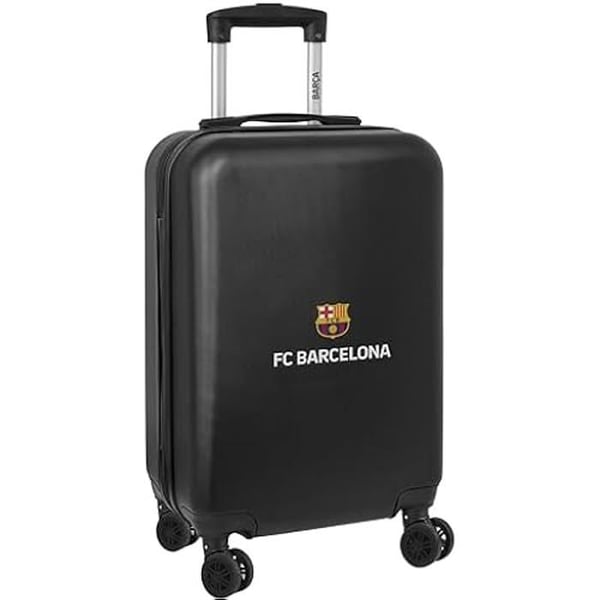 Safta F.C Barcelona 3 UTRUSTNING Hyttvagn 20 tums resväska med hjul, säkerhetshänglås, lätt resväska, 34,5 x 20 x.