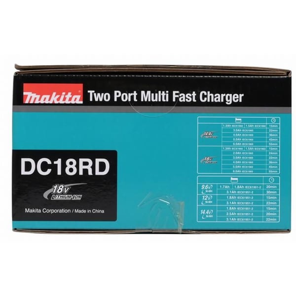 Snabbladdare för två batterier 14.4V till 18V - DC18RD - MAKITA - 196933-6