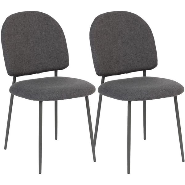 Set med 2 stolar i Vintage "Loft"-stil & metallben i matchande färg - Mörkgrå
