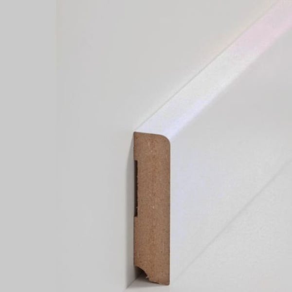 PROVISTON MDF-sockel 19 x 80 x 2500 mm vit att limma, skruva &amp; spikbelagd MDF-kärna 12,5 meter | 5 stycken