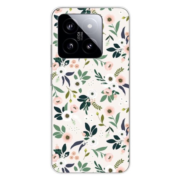 Silikonfodral - Kompatibel med Xiaomi 14 Pro - design med blommor