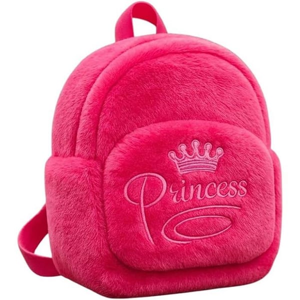 Ryggsäck Flicka 27 cm Rosa Mjuk Plysch Krona Prinsessa Ideal För Förskola och Utflykter