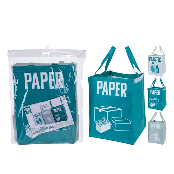 Soppor - BigBuy Home - Pack om 3 - Polypropen - Färger Turkos, Vit, Grå