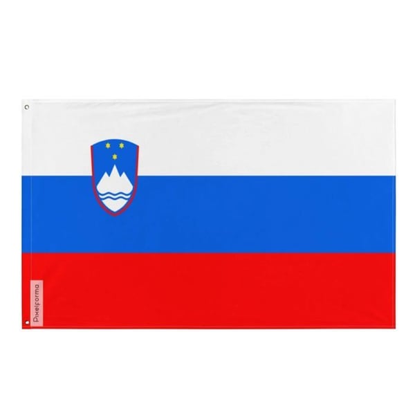 Slovenienflagga – 192 x 288 cm – Hållbar Polyester – 2 Metal Öglor – Inomhus / Utomhus – Pixelforma