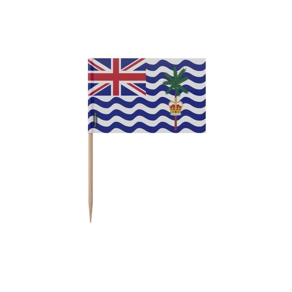 Tandpetare - Flerfärgad - Brittiska indiska oceanterritoriet - 8 cm - 100 stycken - Bambusticka