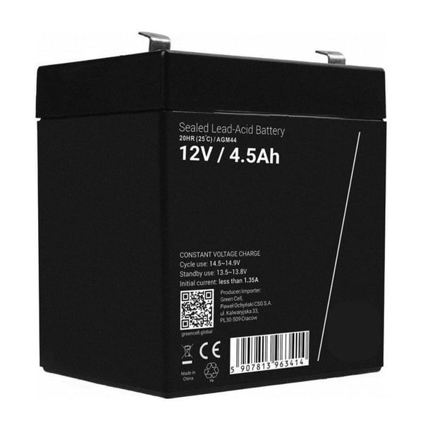 Batteri 12V 4,5Ah för Elbil Barn - 90 x 70 x 101 mm - VROOOMY - Underhållsfri AGM - Hög Prestanda