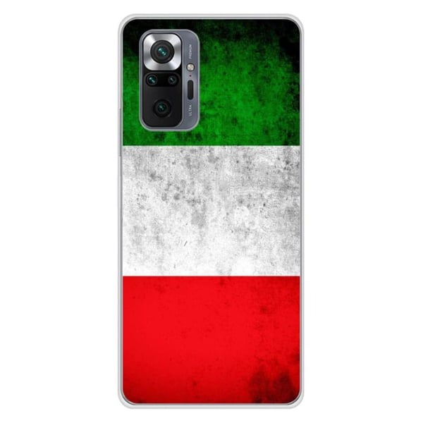 1001Coques - Silikonfodral kompatibelt med Xiaomi Redmi Note 10 Pro - Mönster italiensk flagga - Originaldesign tryckt i Frankrike