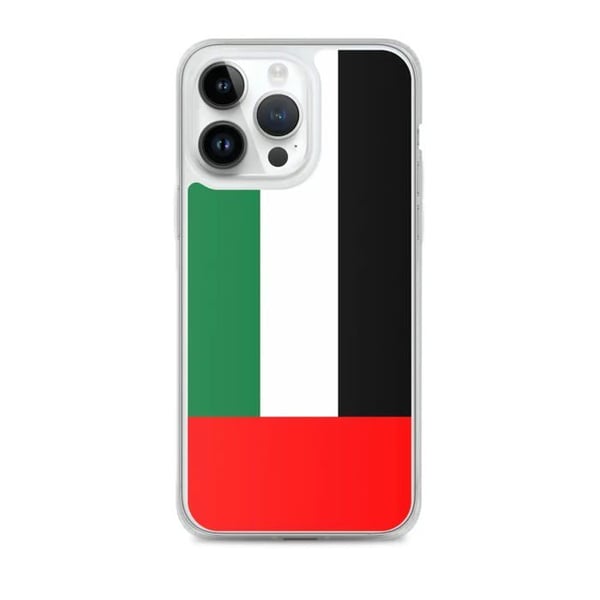 Mobilskal – Förenade Arabemiraten flagga – Kompatibel med iPhone 14 Pro Max – Mjuk skal – Slitstark och stöttålig – Pixelforma