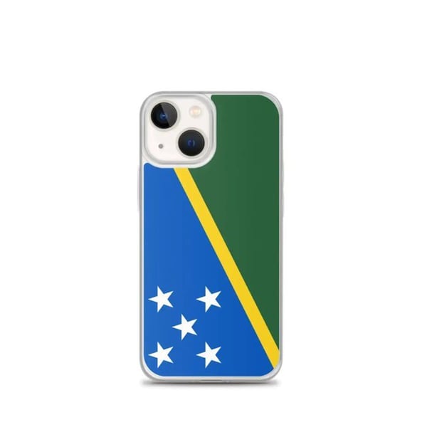Mobilskal – Solomonöarnas flagga – Kompatibel med iPhone 13 mini – Mjuk fodral – Slitstark och stötabsorberande - Silikon - Pixelforma