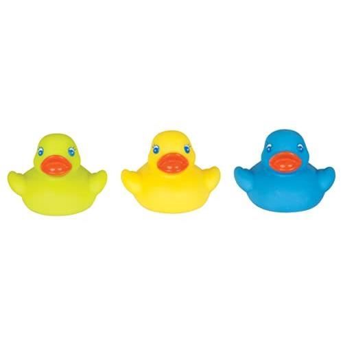 Baby Legetøj - PLAYGRO - BRIGHT BABY ENTEN - 3 plastikænder - Gul og Hvid - 12 måneder