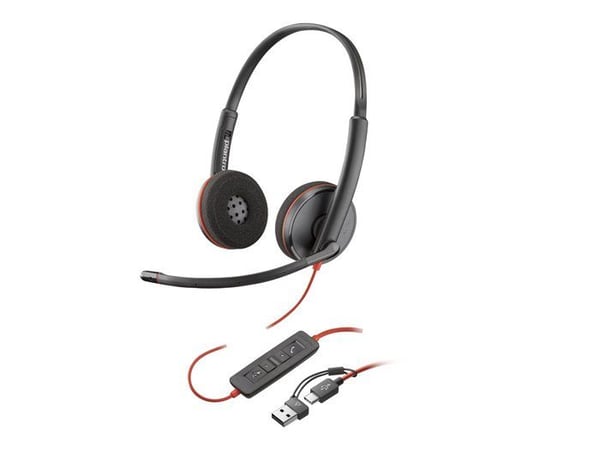 Headsetmikrofon - kablet - USB-C - HP Inc. - Poly Blackwire 3220 - Blackwire 3200 Series - headsetmikrofon - on-ear - kablet - USB
