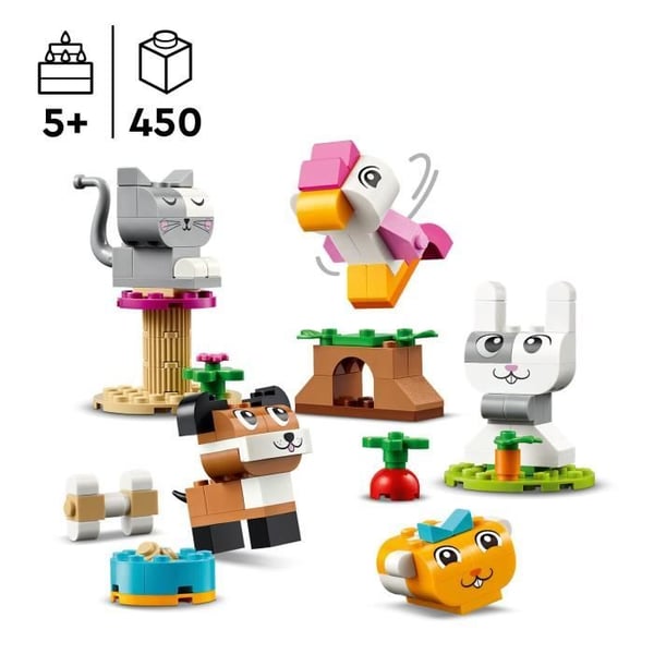 LEGO® 11034 klassiska kreativa husdjur, djurleksak, hund, katt, kanin, hamster och fågelmodell