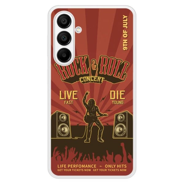 Siliconeförstärkt tryckt skal som är kompatibelt med Samsung Galaxy A15 Rock and roll