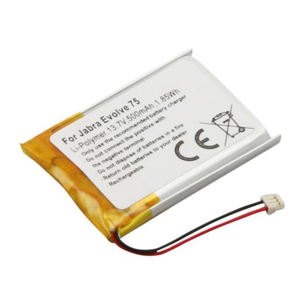 Batteri för Jabra Evolve 75 Hörlurar Li-Polymer 3.7V 500mAh 1.85Wh
