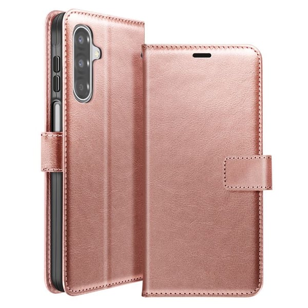 Plånboksfodral - MAYAXESS - Galaxy A17 - Rosa - Avtagbar handrem - Ställfunktion