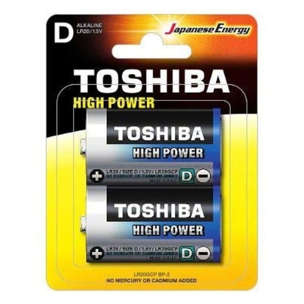 Batterier D - Toshiba - LR20GCP BP-2 - Alkaliska - 1.5V - Förpackning med 2