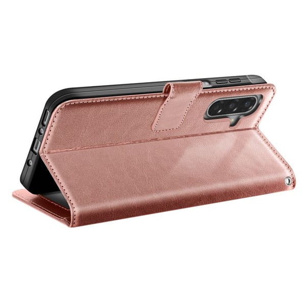 Plånboksfodral - MAYAXESS - Galaxy A17 - Rosa - Avtagbar handrem - Ställfunktion