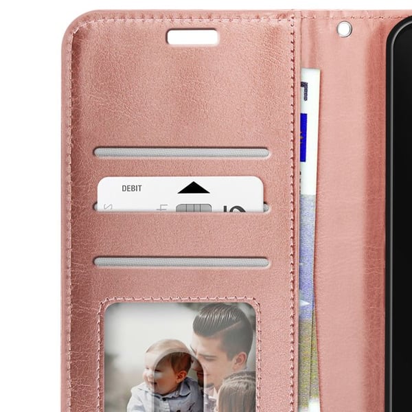 Plånboksfodral - MAYAXESS - Galaxy A17 - Rosa - Avtagbar handrem - Ställfunktion