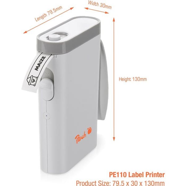 Etikettutskrift - Peach - PE110 - Bluetooth - Kompakt - Vit