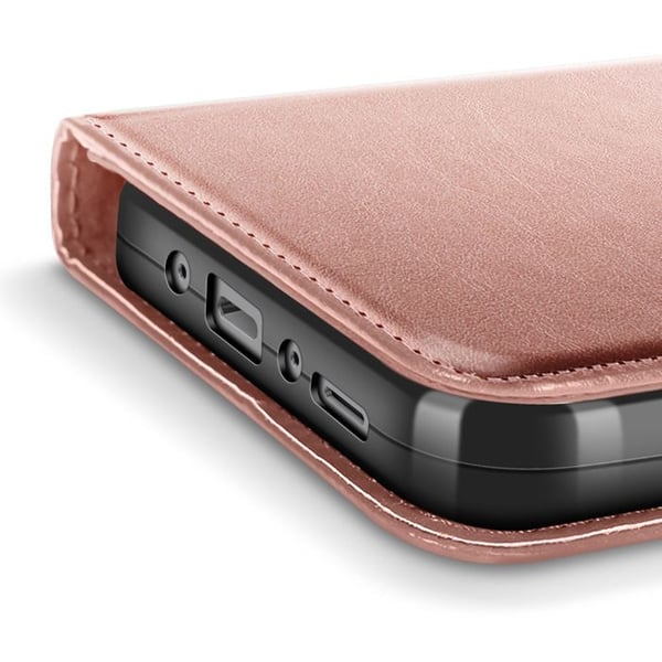Plånboksfodral - MAYAXESS - Galaxy A17 - Rosa - Avtagbar handrem - Ställfunktion