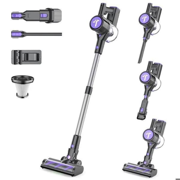 Trådlös handdammsugare - TEENDOW - P11Pro Lila - Autonomi 30 min - Behållare 450 ml - Borstlös motor