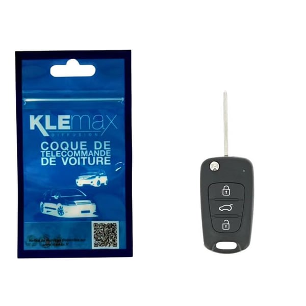 Anpassningsbar Kia nyckelfob 3 knappar - KLEMAX - KIA307 - Knapp 7,4L - Utbytbar blad 3 - Plats för batteri