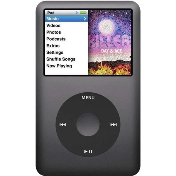 Apple iPod Digitaalinen MP3-soitin iPod Classic 120 Gt 7. sukupolvi Harmaa Musta- REFURBISHED
