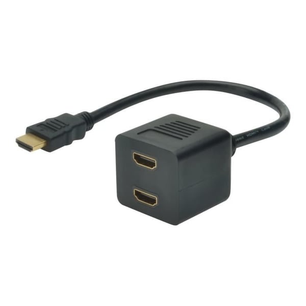 HDMI-fördelare - MICRO CONNECT - 20 cm - Passiv - Svart - HDMI (F) till HDMI (M)