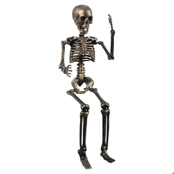 Ledad Skelett - LILLA CLOWNEN - 23569 - 40 cm - Åldrad Brons Effekt - Halloween Dekoration