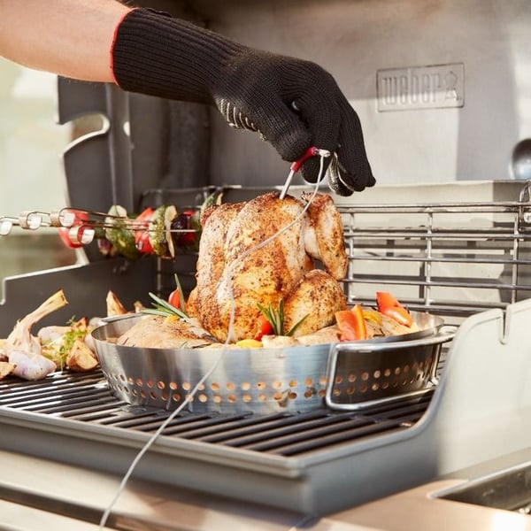 Kogestøtte til Weber kylling - GBS - Rustfrit stål - Grå