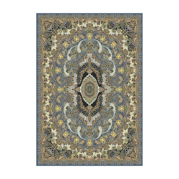 Klassisk matta - MELIS HOME - orientaliska mönster - grå och guld - Chenille & Bomull - 80x50 cm