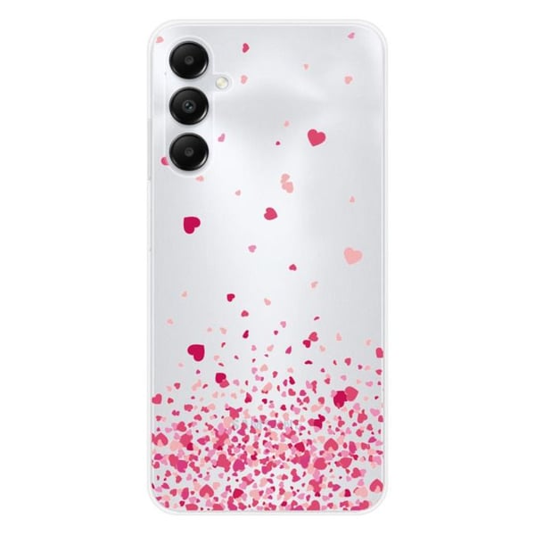 Silicone-fodral - Kompatibel med Samsung Galaxy A25 - design med rosa hjärtan och konfetti