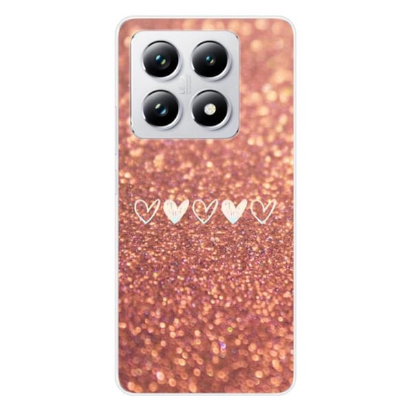 Silikonskal - Kompatibel med Xiaomi 14T Pro - design med hjärtglitter