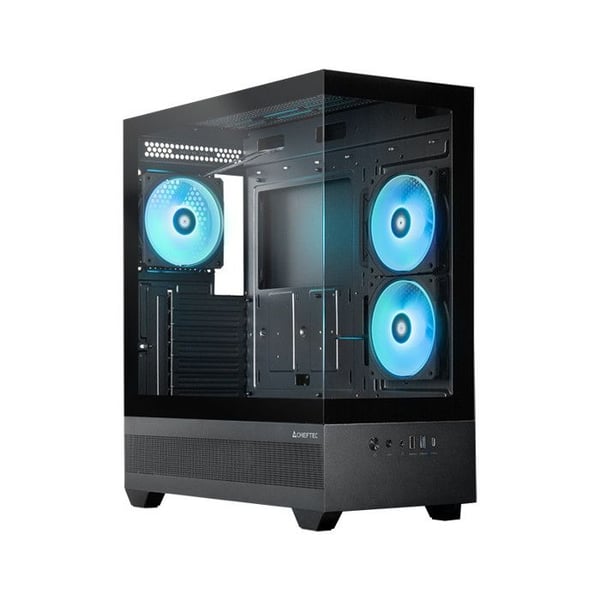 Midi Tower PC-kabinett - CHIEFTEC - GT-01B-OP - Tempererat glas - USB Typ-C - Svart