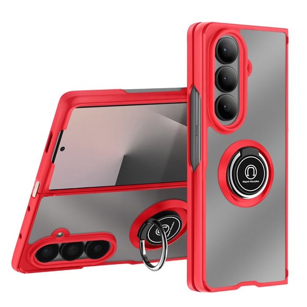 Coque för Samsung Galaxy Z Fold 7 Fällbar med Röd Magnetring