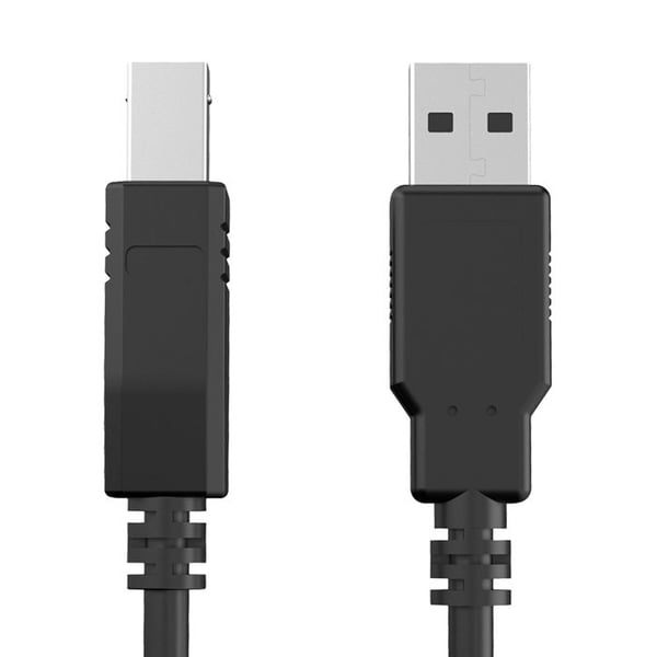 USB-B Hane till USB-A Hane 2.0 för Skrivare 1.5m Kraftkabel Svart