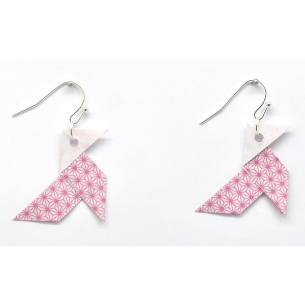 Cocotten - Örhängen i origami-papper Cocotte Rosa