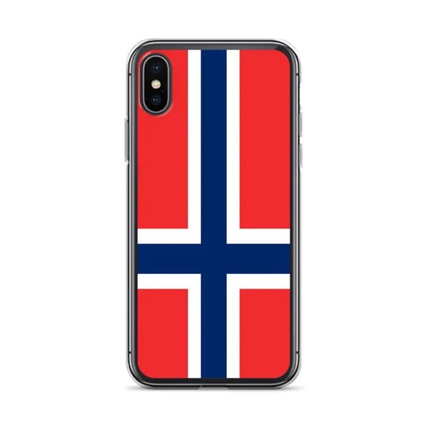 Telefonhölje – Bouvetöns flagga – Kompatibel med iPhone XS – Mjuk skal – Slitstark och stötabsorberande - Silikon - Pixelforma