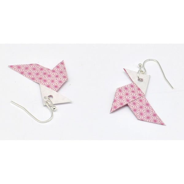 Cocotten - Örhängen i origami-papper Cocotte Rosa