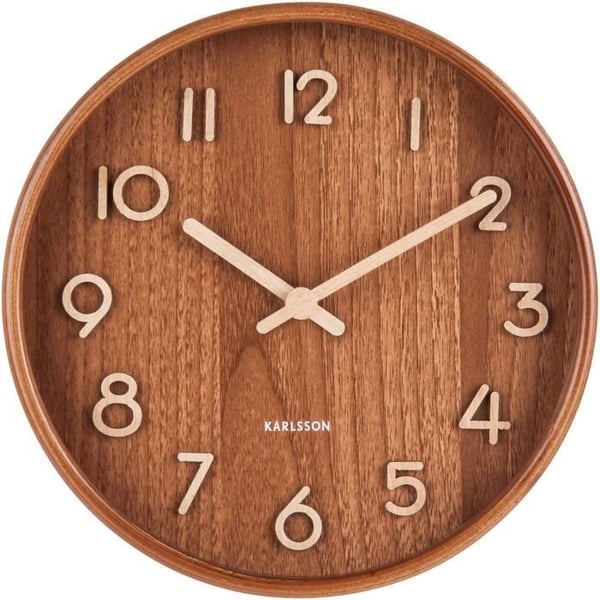 Väggklocka - Karlsson - KA5808DW - Lindträ - Rund - D22 cm