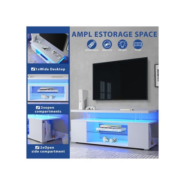 TV-møbel til TV 65" LED Game & Entertainment Center Medieopbevaringskonsol